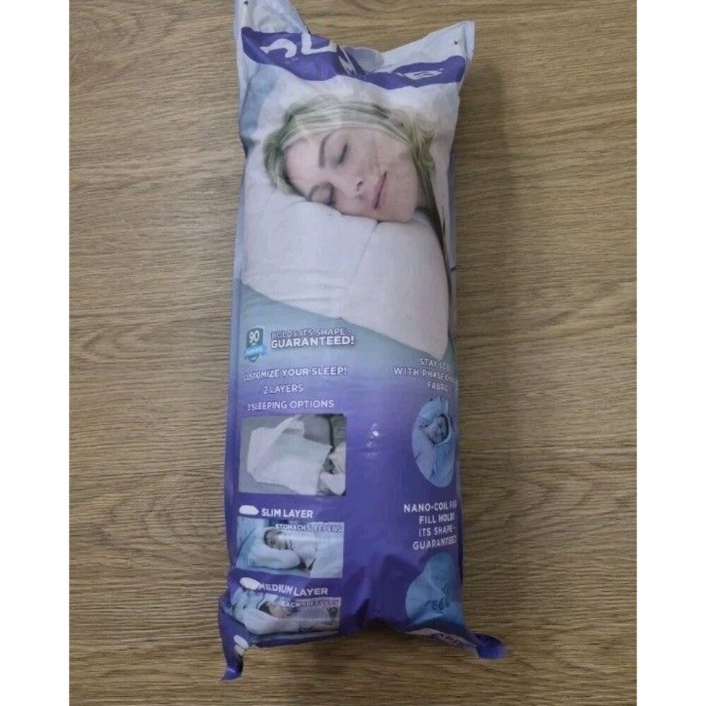 Nuzzle Cooling Standard Bed Pillow, White, Nano-Coil Fiber Fill